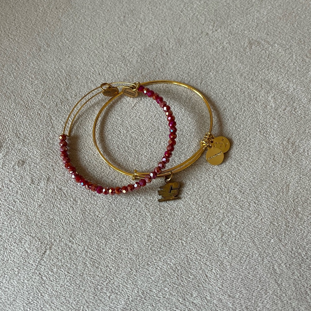 Alex and Ani Central Michigan University bangle bracelet set.